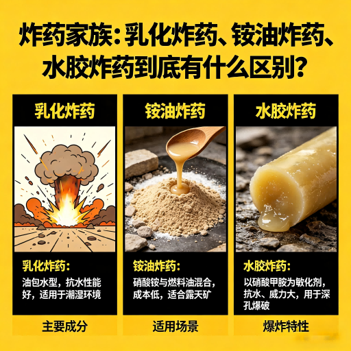 如东炸药家族：乳化炸药、铵油炸药、水胶炸药到底有什么区别？